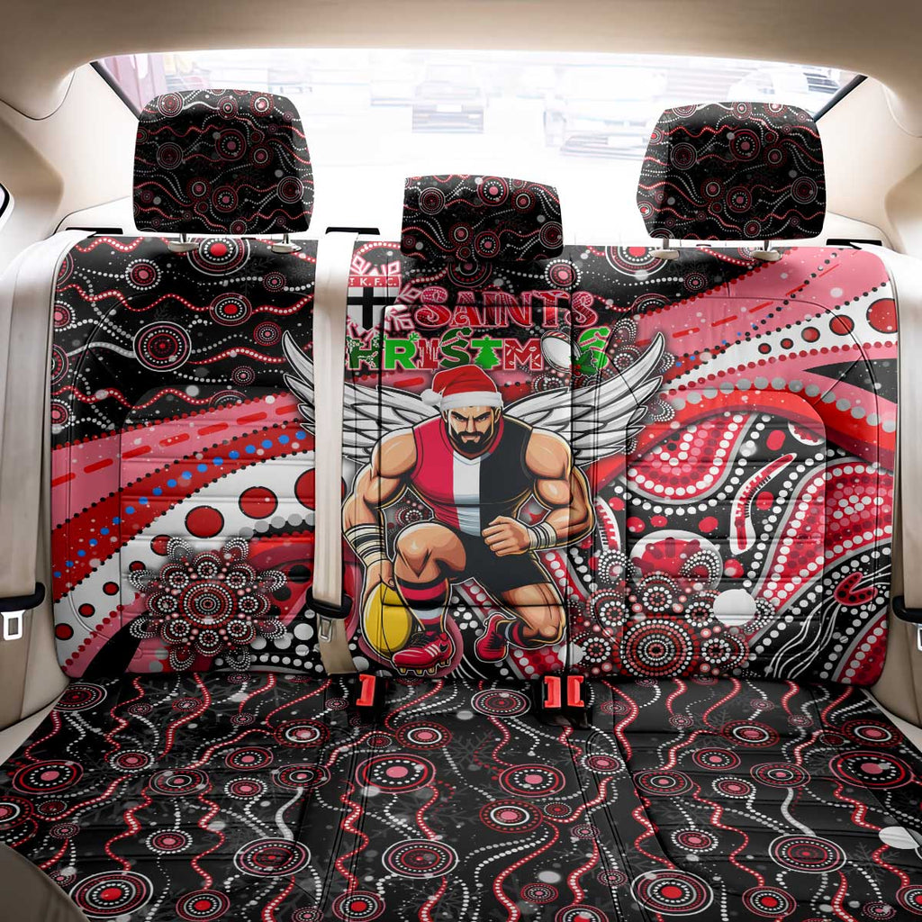 Merry Christmas AFL Saints Back Car Seat Cover Aboriginal Santa Football Mascot