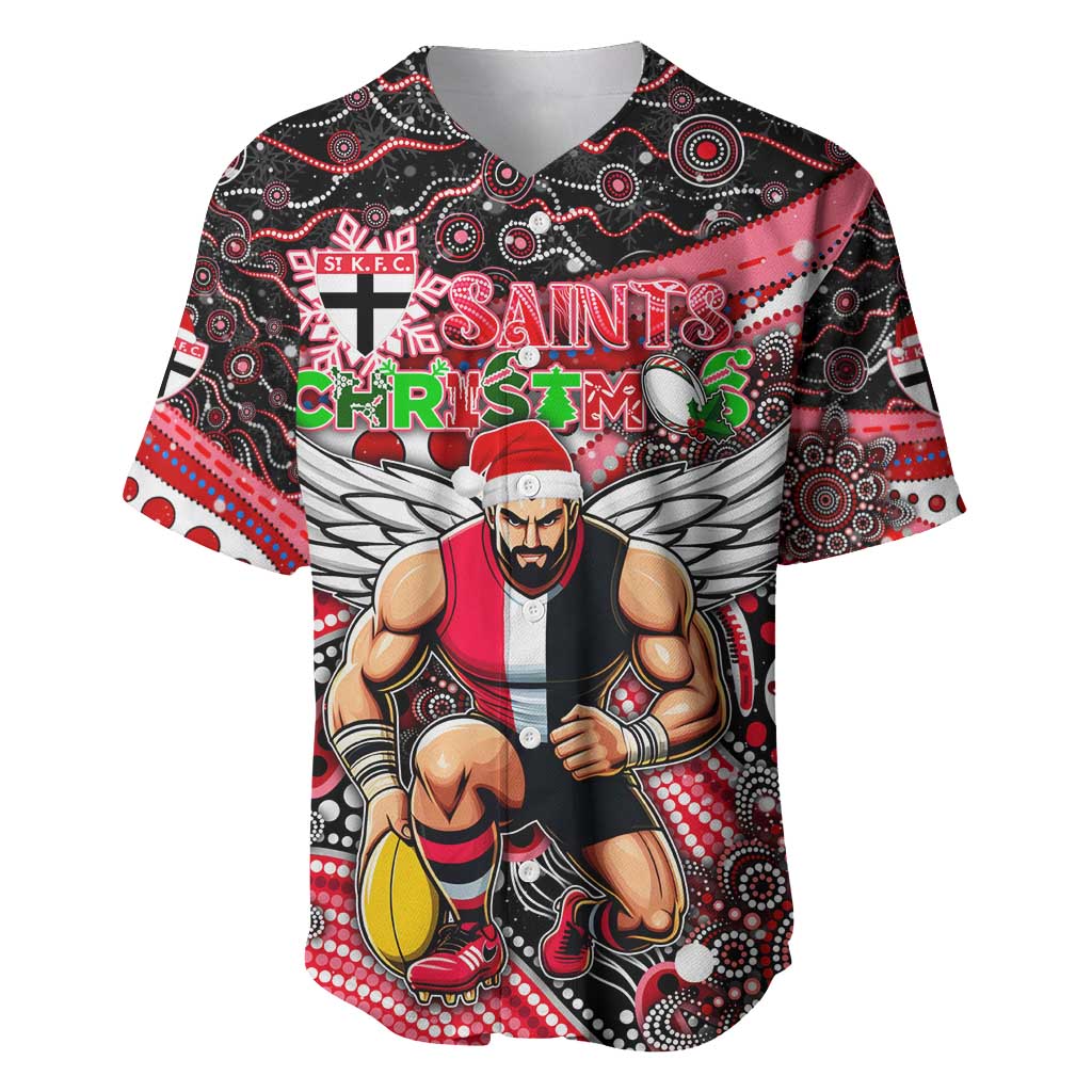 Merry Christmas AFL Saints Baseball Jersey Aboriginal Santa Football Mascot