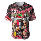 Merry Christmas AFL Saints Baseball Jersey Aboriginal Santa Football Mascot