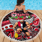 Merry Christmas AFL Saints Beach Blanket Aboriginal Santa Football Mascot
