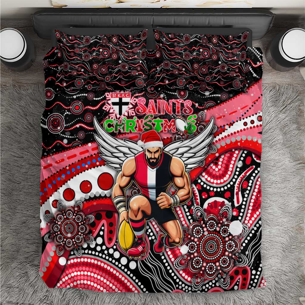 Merry Christmas AFL Saints Bedding Set Aboriginal Santa Football Mascot