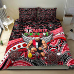 Merry Christmas AFL Saints Bedding Set Aboriginal Santa Football Mascot