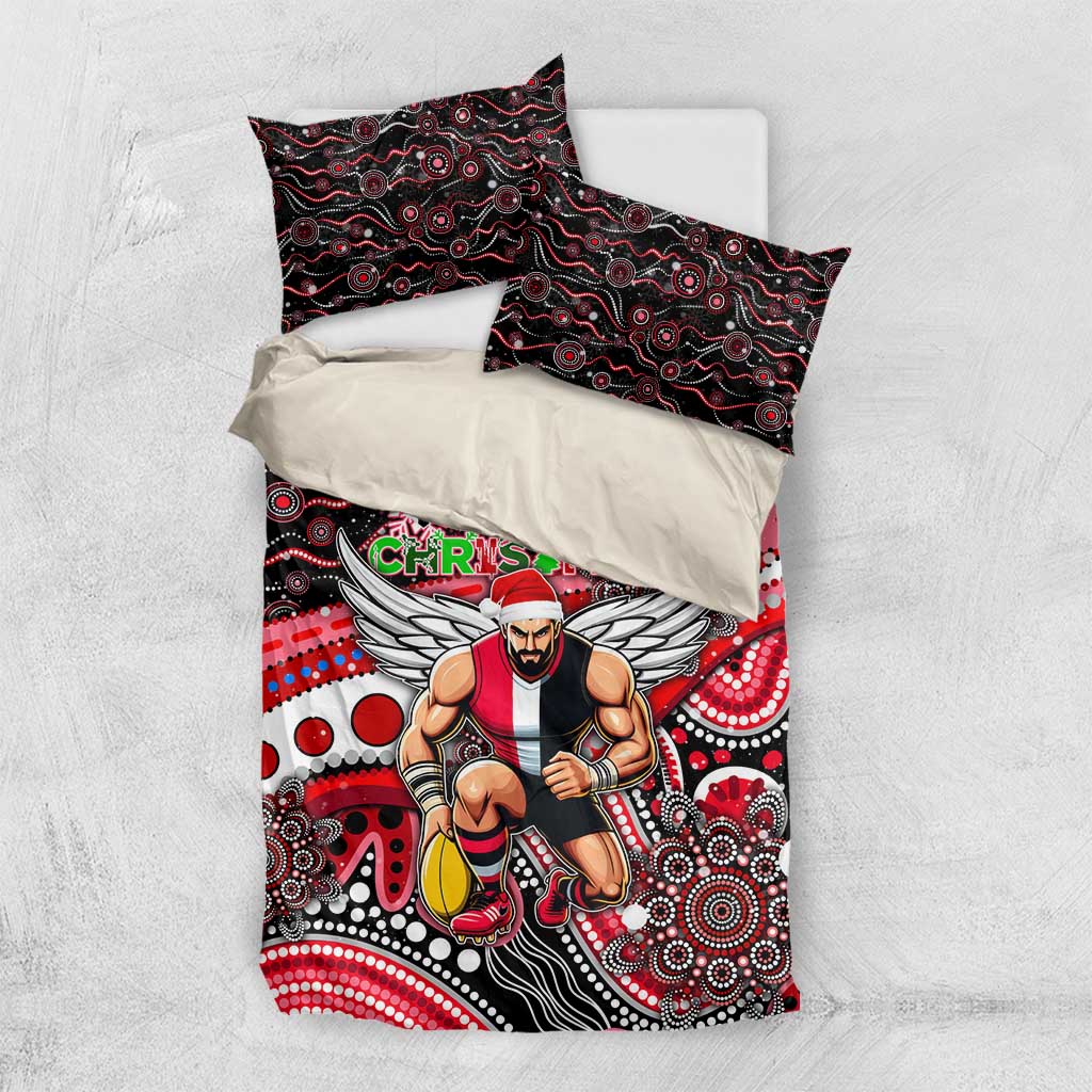 Merry Christmas AFL Saints Bedding Set Aboriginal Santa Football Mascot