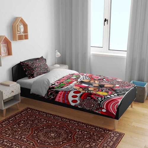 Merry Christmas AFL Saints Bedding Set Aboriginal Santa Football Mascot
