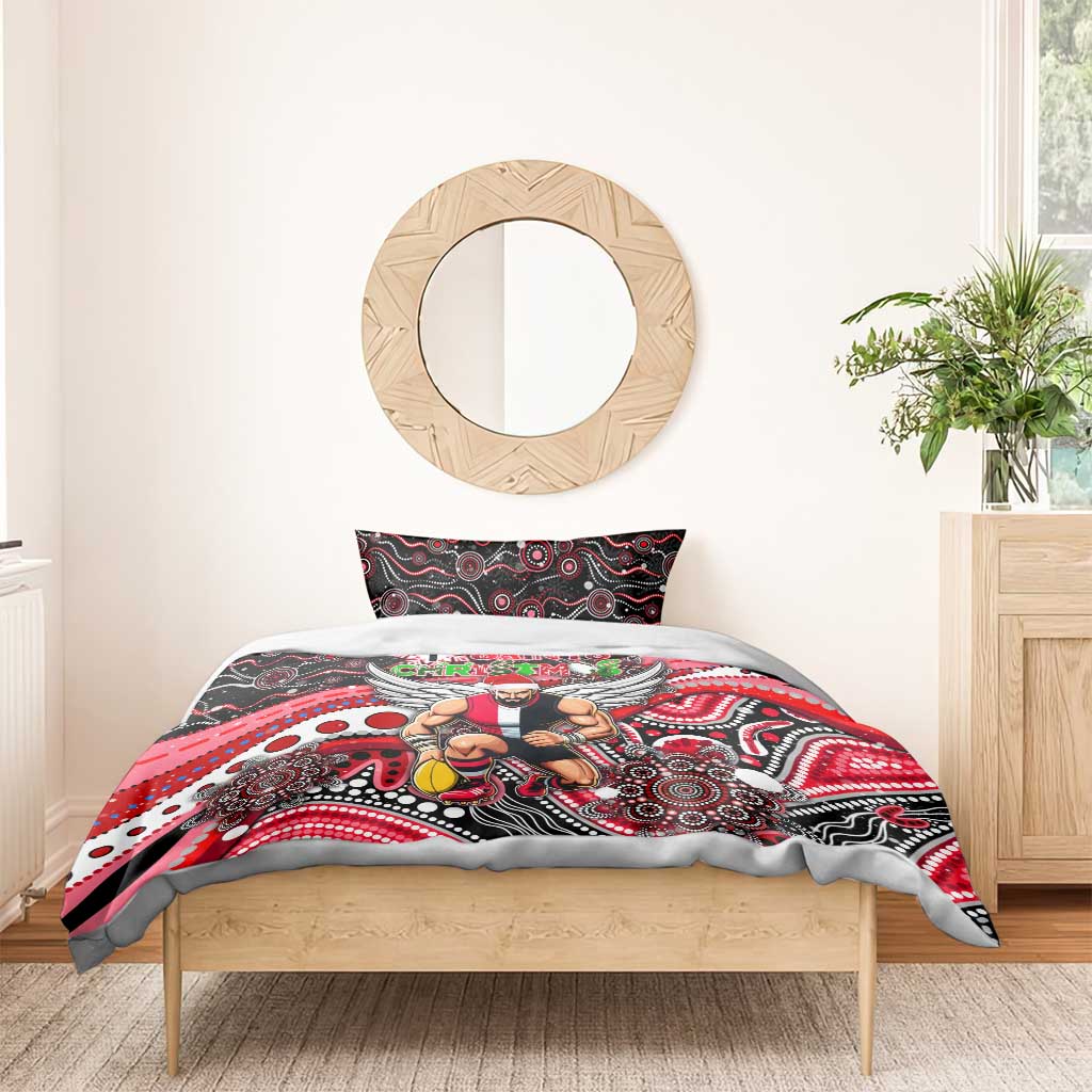 Merry Christmas AFL Saints Bedding Set Aboriginal Santa Football Mascot