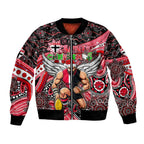 Merry Christmas AFL Saints Bomber Jacket Aboriginal Santa Football Mascot