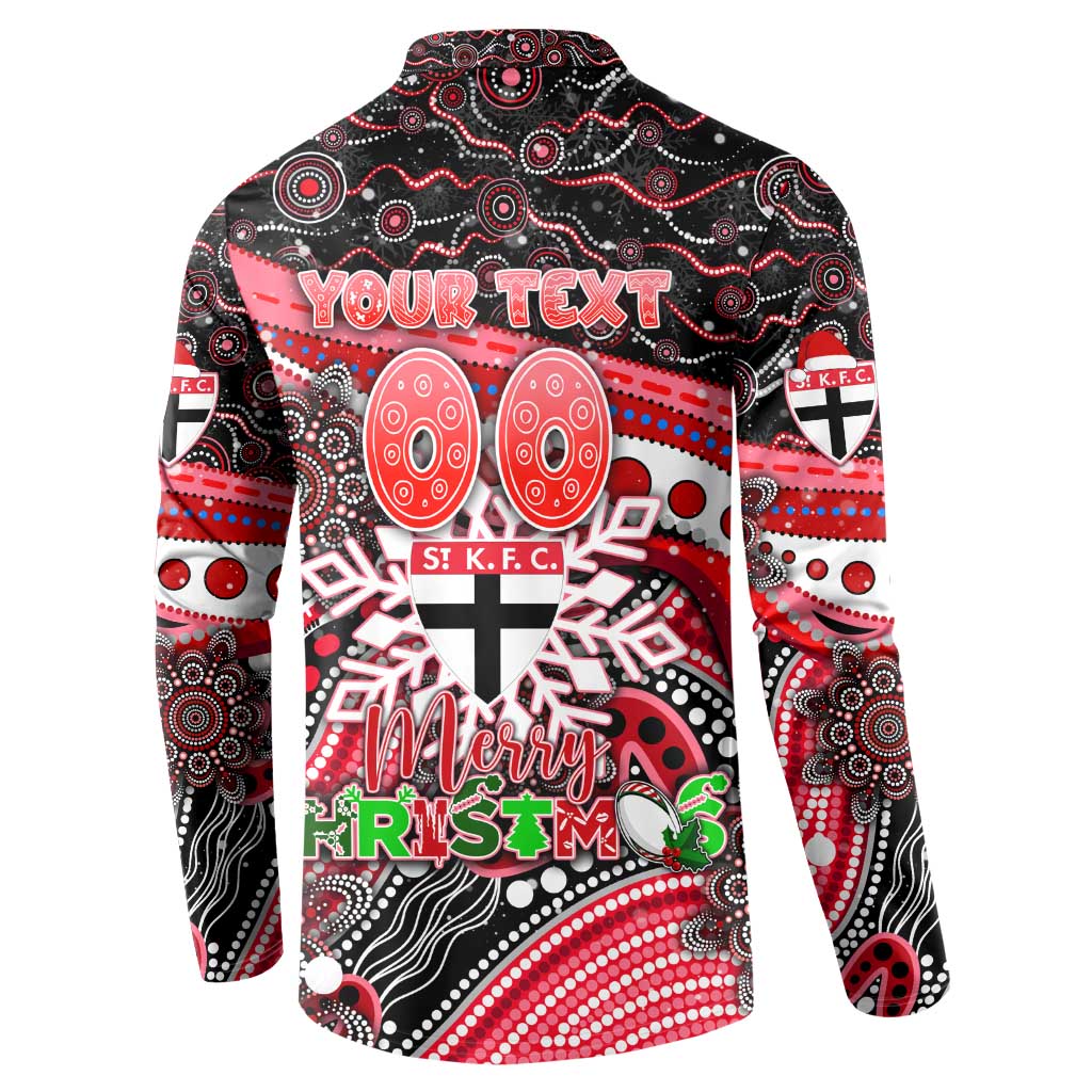 Merry Christmas AFL Saints Button Sweatshirt Aboriginal Santa Football Mascot