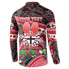 Merry Christmas AFL Saints Button Sweatshirt Aboriginal Santa Football Mascot