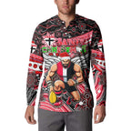 Merry Christmas AFL Saints Button Sweatshirt Aboriginal Santa Football Mascot