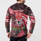 Merry Christmas AFL Saints Button Sweatshirt Aboriginal Santa Football Mascot