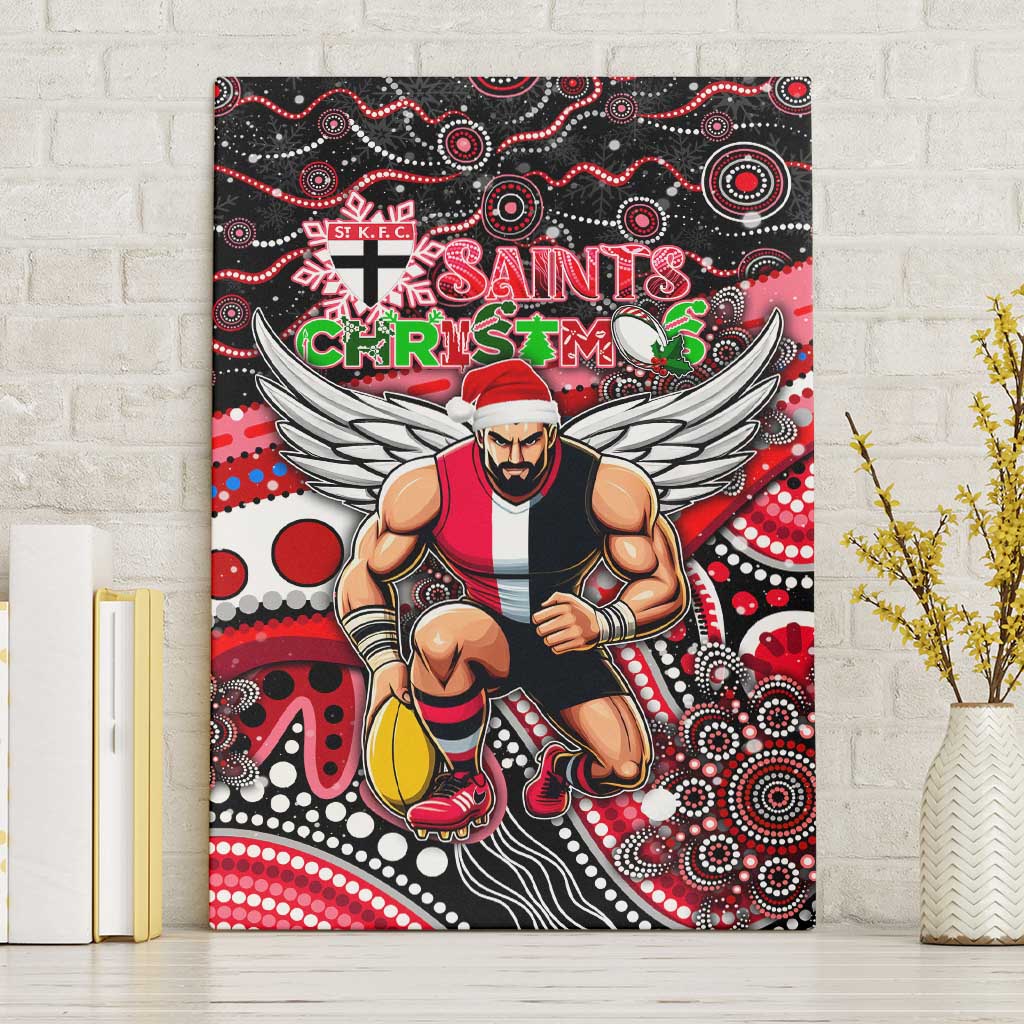 Merry Christmas AFL Saints Canvas Wall Art Aboriginal Santa Football Mascot