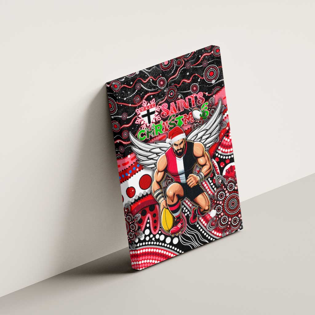 Merry Christmas AFL Saints Canvas Wall Art Aboriginal Santa Football Mascot