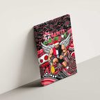 Merry Christmas AFL Saints Canvas Wall Art Aboriginal Santa Football Mascot