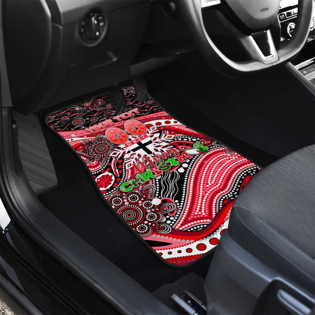 Merry Christmas AFL Saints Car Mats Aboriginal Santa Football Mascot