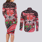 Merry Christmas AFL Saints Couples Matching Long Sleeve Bodycon Dress and Long Sleeve Button Shirt Aboriginal Santa Football Mascot
