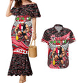 Merry Christmas AFL Saints Couples Matching Mermaid Dress and Hawaiian Shirt Aboriginal Santa Football Mascot