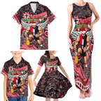 Merry Christmas AFL Saints Family Matching Tank Maxi Dress and Hawaiian Shirt Aboriginal Santa Football Mascot