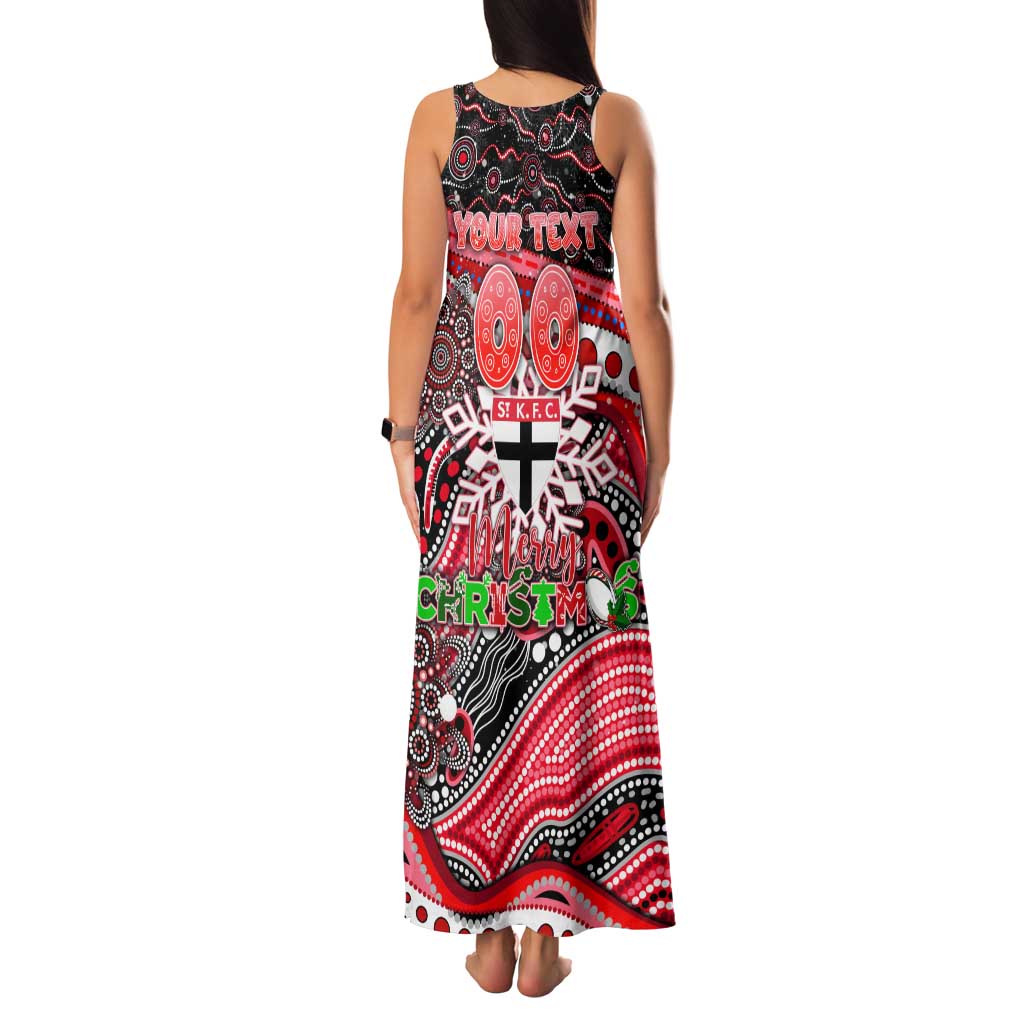 Merry Christmas AFL Saints Family Matching Tank Maxi Dress and Hawaiian Shirt Aboriginal Santa Football Mascot