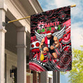 Merry Christmas AFL Saints Garden Flag Aboriginal Santa Football Mascot