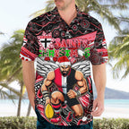 Merry Christmas AFL Saints Hawaiian Shirt Aboriginal Santa Football Mascot