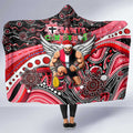 Merry Christmas AFL Saints Hooded Blanket Aboriginal Santa Football Mascot