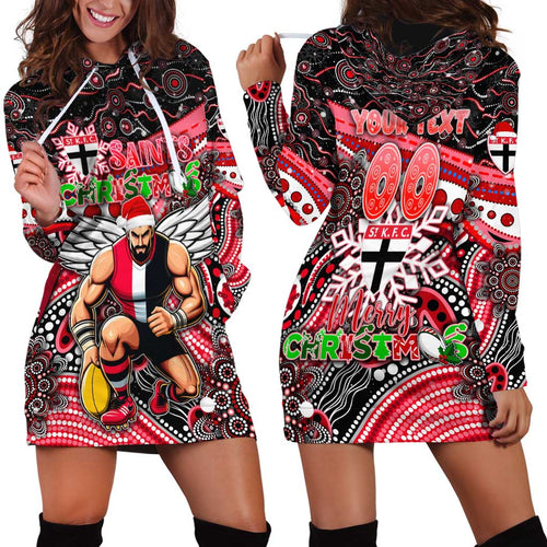 Merry Christmas AFL Saints Hoodie Dress Aboriginal Santa Football Mascot