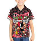 Merry Christmas AFL Saints Kid Hawaiian Shirt Aboriginal Santa Football Mascot