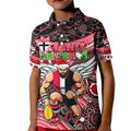 Merry Christmas AFL Saints Kid Polo Shirt Aboriginal Santa Football Mascot