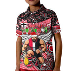 Merry Christmas AFL Saints Kid Polo Shirt Aboriginal Santa Football Mascot