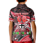 Merry Christmas AFL Saints Kid Polo Shirt Aboriginal Santa Football Mascot