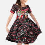 Merry Christmas AFL Saints Kid Short Sleeve Dress Aboriginal Santa Football Mascot