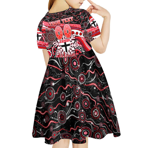 Merry Christmas AFL Saints Kid Short Sleeve Dress Aboriginal Santa Football Mascot