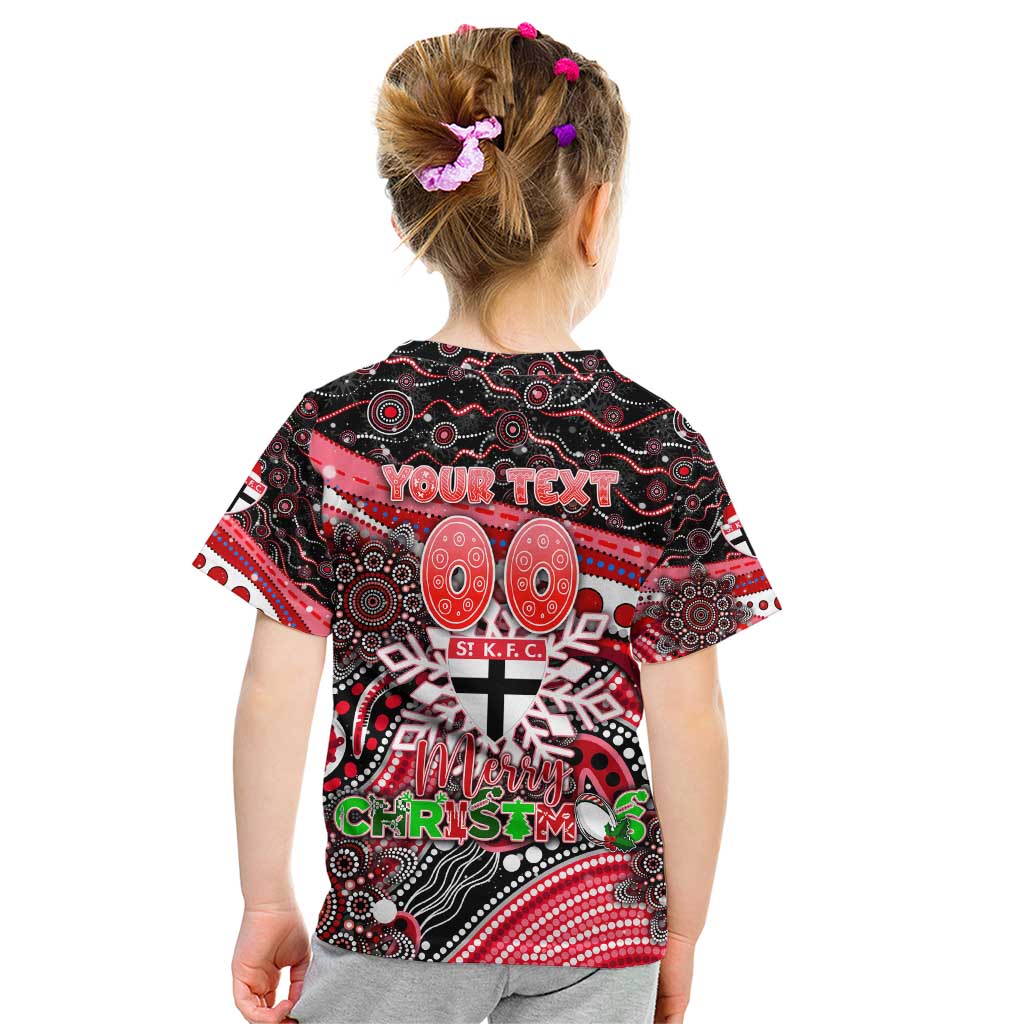 Merry Christmas AFL Saints Kid T Shirt Aboriginal Santa Football Mascot