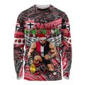 Merry Christmas AFL Saints Long Sleeve Shirt Aboriginal Santa Football Mascot