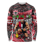 Merry Christmas AFL Saints Long Sleeve Shirt Aboriginal Santa Football Mascot