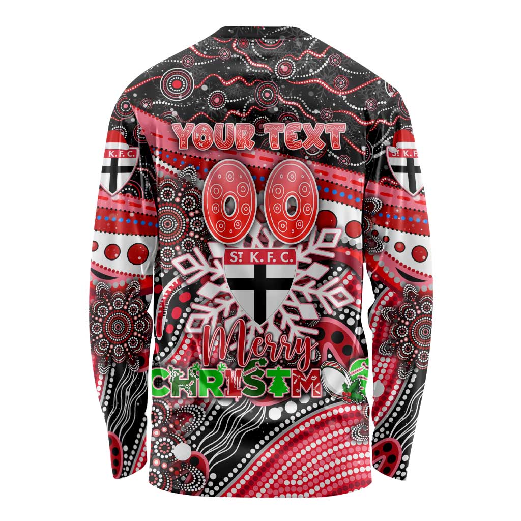 Merry Christmas AFL Saints Long Sleeve Shirt Aboriginal Santa Football Mascot