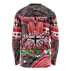 Merry Christmas AFL Saints Long Sleeve Shirt Aboriginal Santa Football Mascot