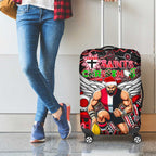 Merry Christmas AFL Saints Luggage Cover Aboriginal Santa Football Mascot