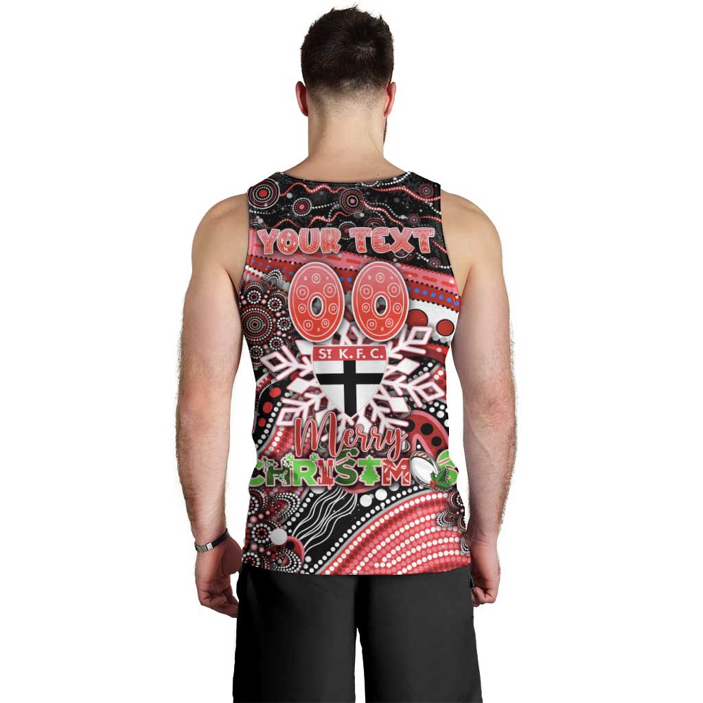 Merry Christmas AFL Saints Men Tank Top Aboriginal Santa Football Mascot