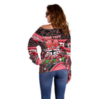 Merry Christmas AFL Saints Off Shoulder Sweater Aboriginal Santa Football Mascot