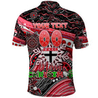 Merry Christmas AFL Saints Polo Shirt Aboriginal Santa Football Mascot