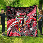Merry Christmas AFL Saints Quilt Aboriginal Santa Football Mascot