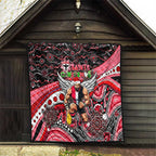Merry Christmas AFL Saints Quilt Aboriginal Santa Football Mascot
