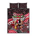 Merry Christmas AFL Saints Quilt Bed Set Aboriginal Santa Football Mascot