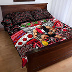 Merry Christmas AFL Saints Quilt Bed Set Aboriginal Santa Football Mascot