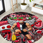Merry Christmas AFL Saints Round Carpet Aboriginal Santa Football Mascot