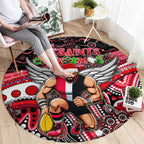 Merry Christmas AFL Saints Round Carpet Aboriginal Santa Football Mascot