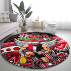Merry Christmas AFL Saints Round Carpet Aboriginal Santa Football Mascot