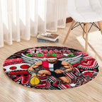 Merry Christmas AFL Saints Round Carpet Aboriginal Santa Football Mascot