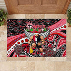 Merry Christmas AFL Saints Rubber Doormat Aboriginal Santa Football Mascot
